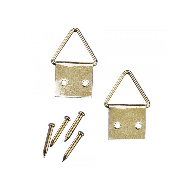 Picture Hanger Brass 14mm Set of 10