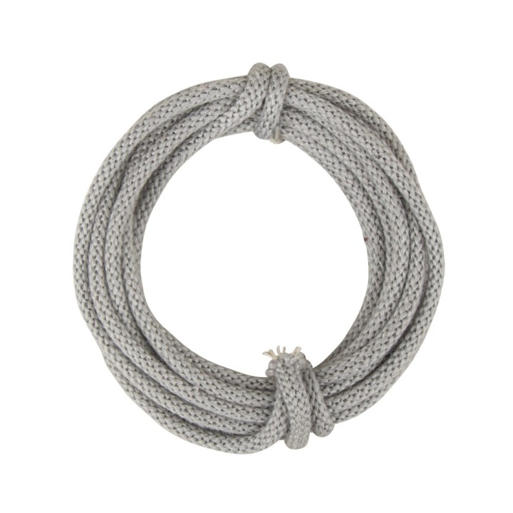 Knitted hose with wire 5mm light grey 3m