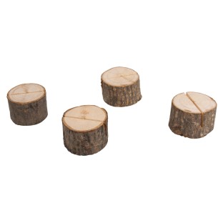 Porte-cartes tronc de bois 4 pièces