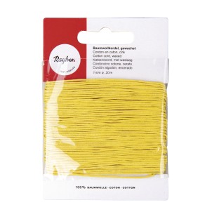 Cotton cord waxed yellow 20m