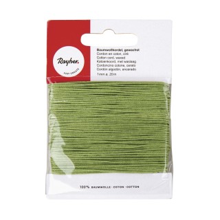 Cordoncino di cotone cerato verde chiaro 20m