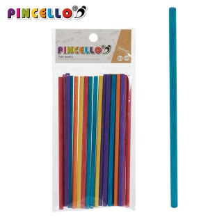 Set of 20 round wooden sticks in various colours