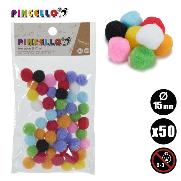 Pompoms mixed 50 pcs.