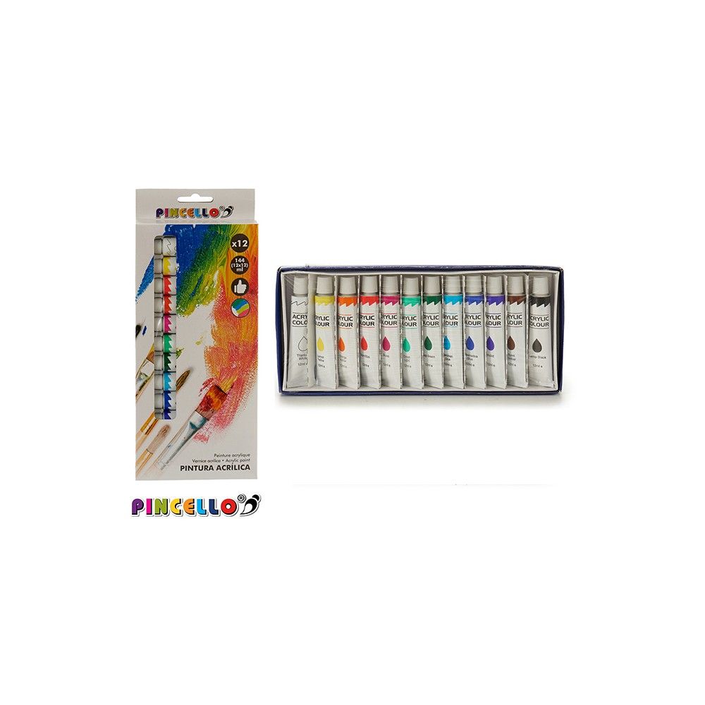 Set with 12 acrylic colours