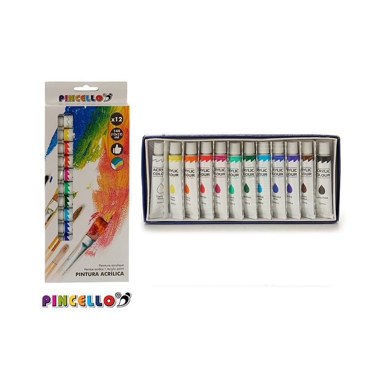 Set with 12 acrylic colours