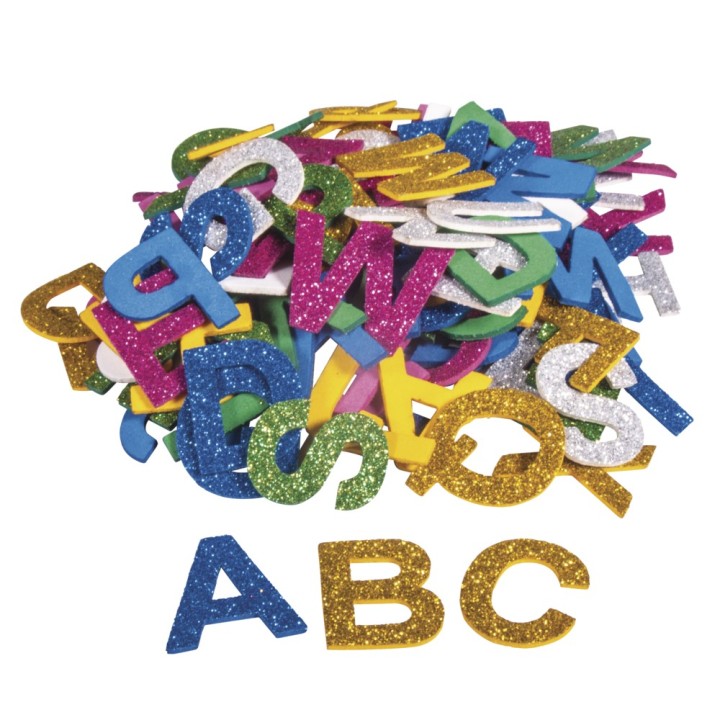 Foam rubber alphabet glitter 130 pcs.