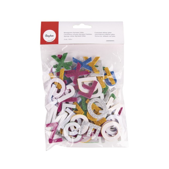 Moosgummi Alphabet Glitter 130 Stk.