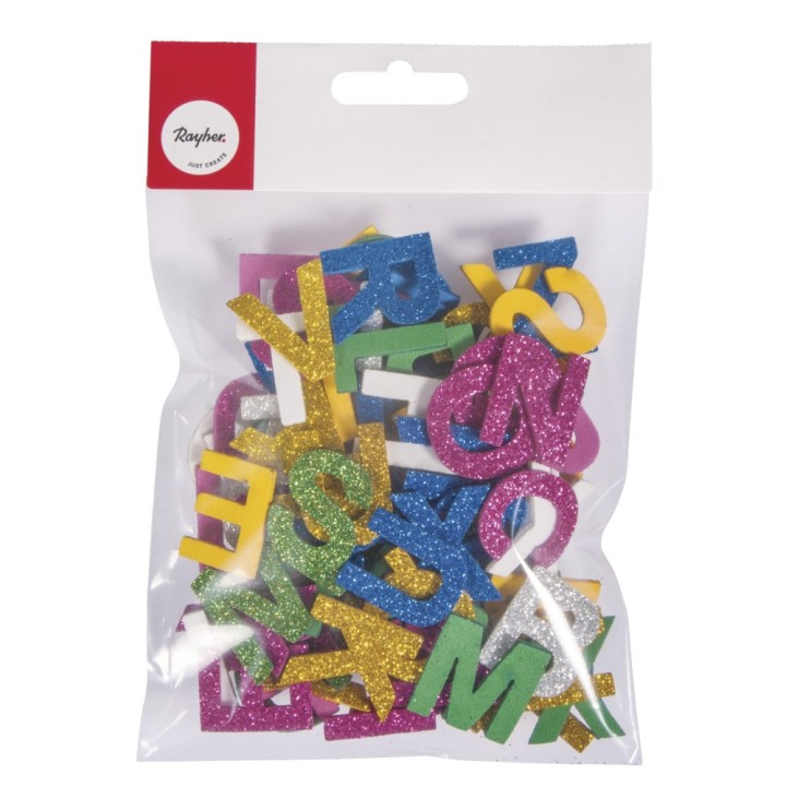 Foam rubber alphabet glitter 130 pcs.