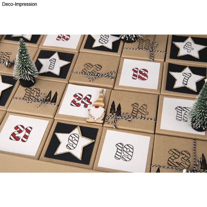 Clear Stamps Numbers 1-24 Candy Cane