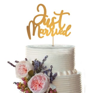 Cake Decoration Just Married Wedding Paper