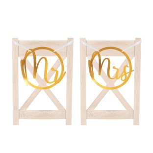 2 cartelli per sedie Mr e Mrs Wedding Paper
