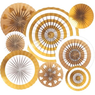 Deco Fan Wedding Paper Gold 8 pcs.