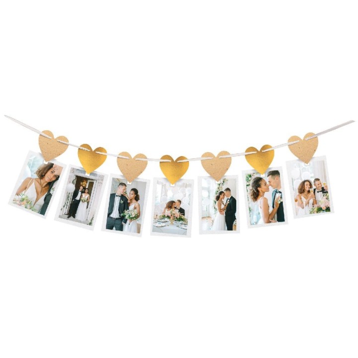 Guirlande photo mariage papier coeurs