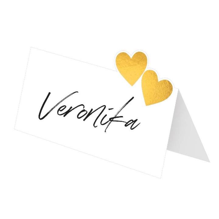 Cartes de place mariage papier avec des cœurs 8 pcs.