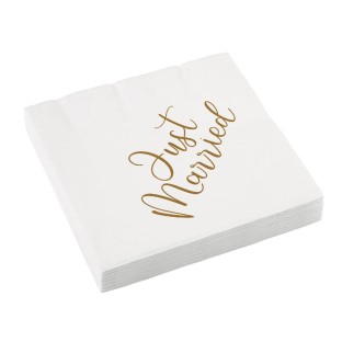 Napkins Just Married white 16 pcs.