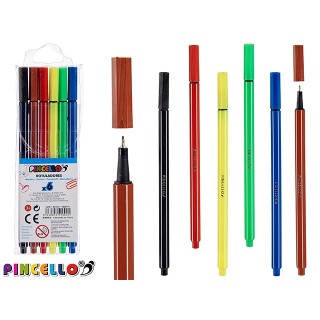 Set di penne fineliner 6 pezzi.