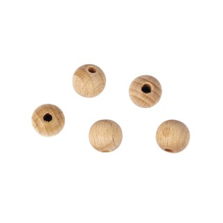 Boules en bois brut FSC percées 45mm 2 pcs.