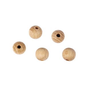 Raw wood balls FSC drilled 45mm 2 pcs.