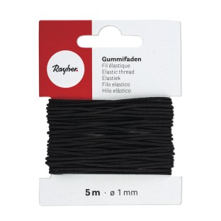 Rubber Thread 1mm Black 5m