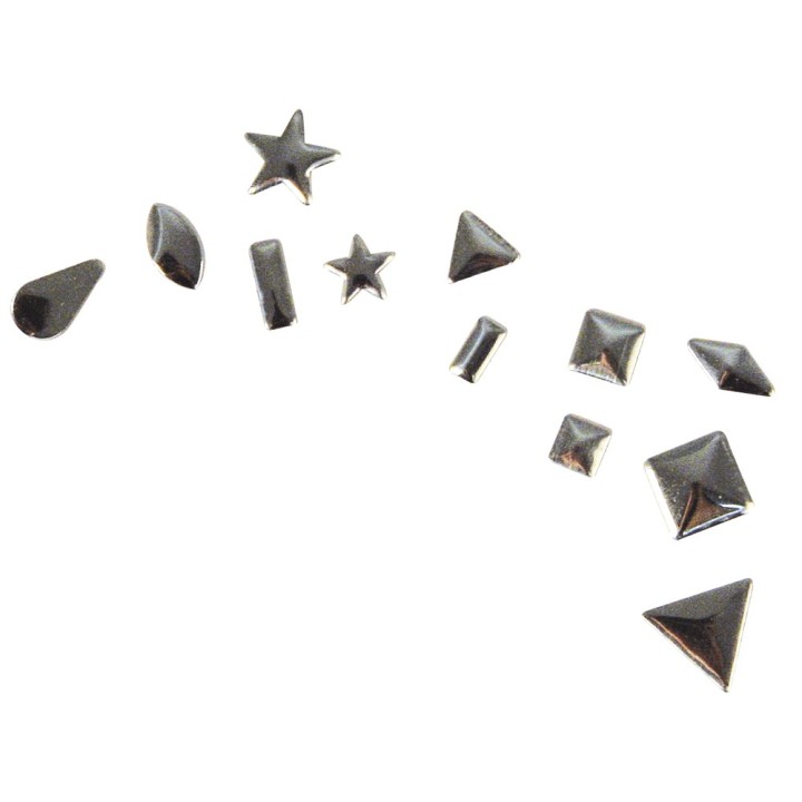 Rivets Hotfix mélange de formes argent 420 pcs.