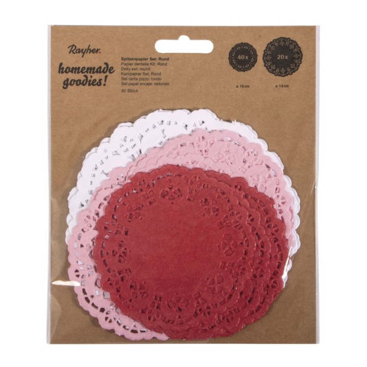 Set de papier dentelle rond 60 pcs