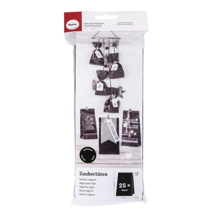 Paper block bottom bag black 25 pcs.