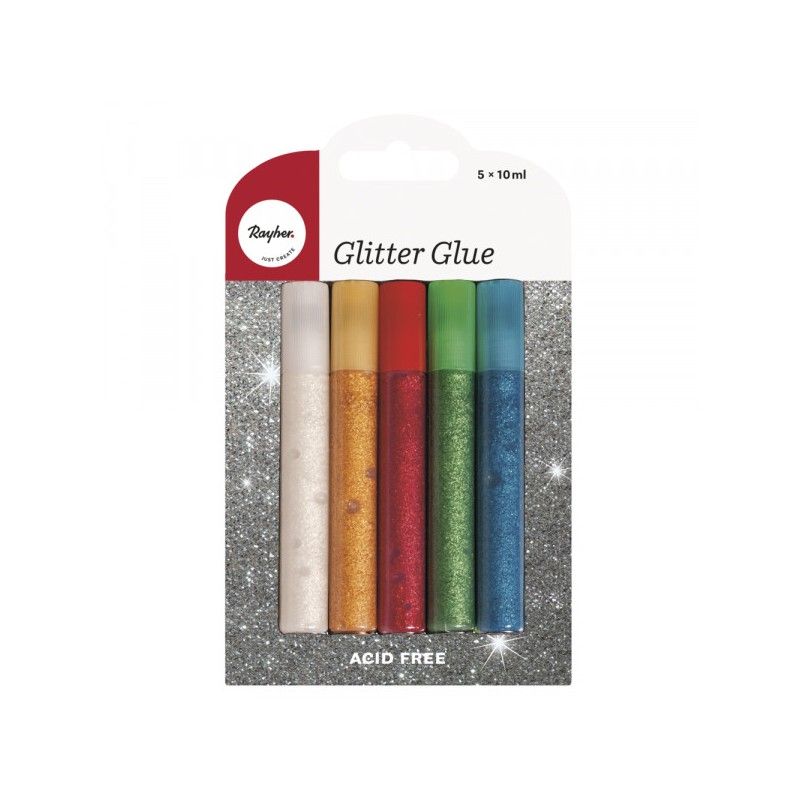 Glitter-Kleber Stifte Basic ultrafein 5 Stk.