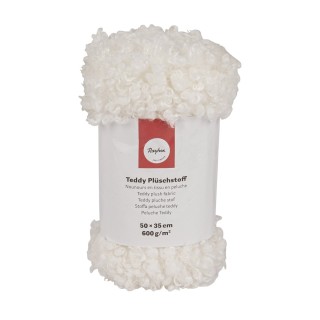 Teddy tissu peluche blanc