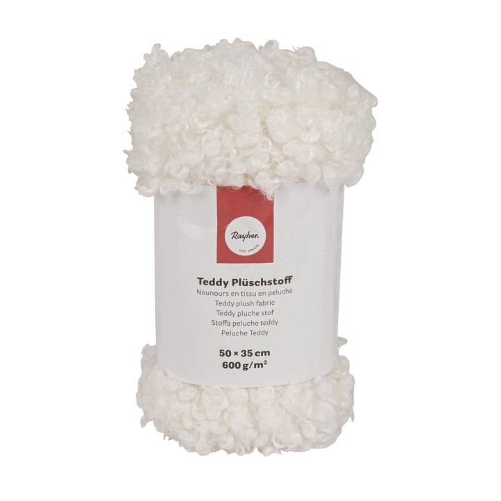 Teddy tissu peluche blanc