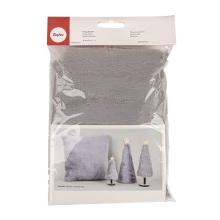 Plush fabric light grey
