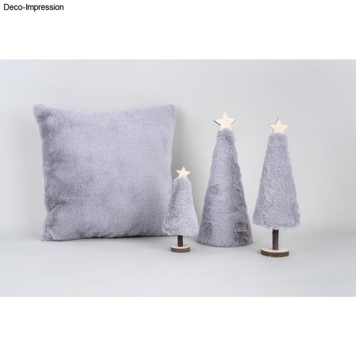 Plush fabric light grey