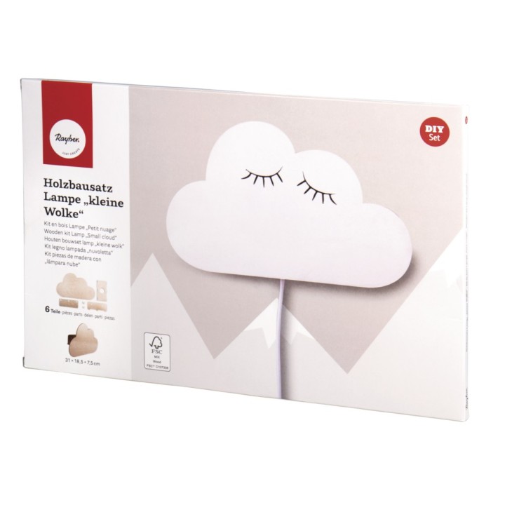 Kit de construction en bois Lampe nuage FSC naturel