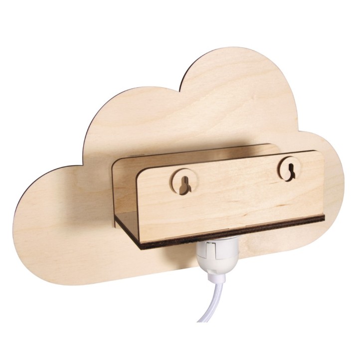 Wooden construction set lamp cloud FSC natural