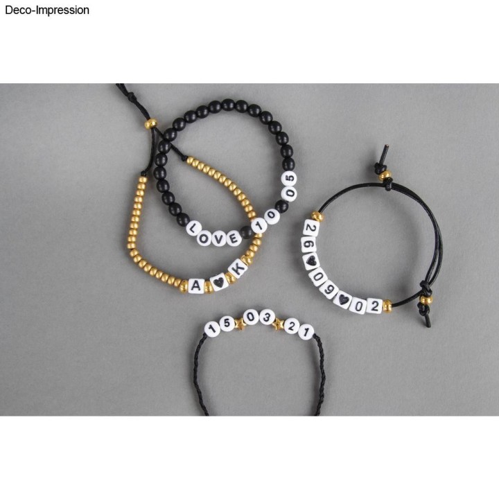 Plastik-Buchstaben-Perlen Würfel weiss 40g