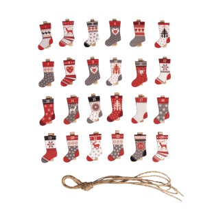 Advent Calendar Socks 1-24 with Clamp