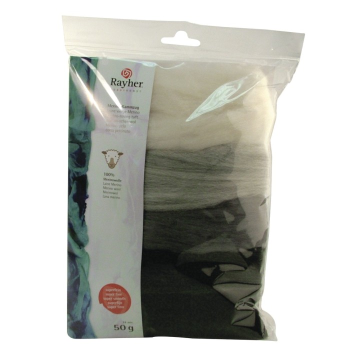 Merino worsted weight superfine black/white 50g