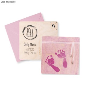 Set d'empreintes bébé kit de bricolage rose