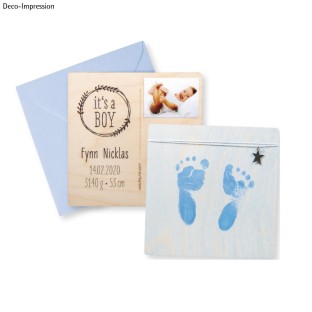 Kit d'empreintes bébé bleu véritable