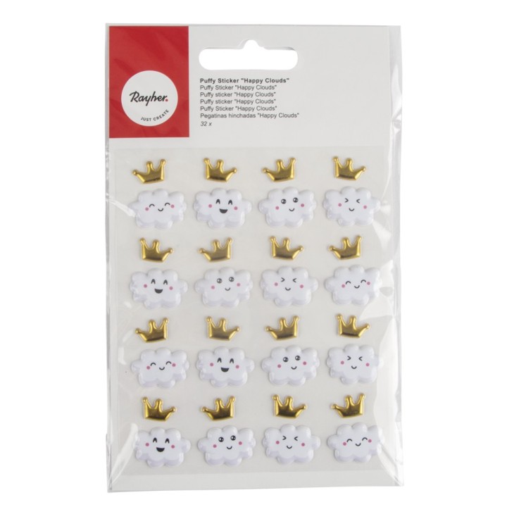 Puffy Sticker Happy Clouds 32 pcs.