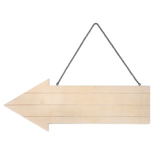 Wooden arrow with metal chain FSC natural
