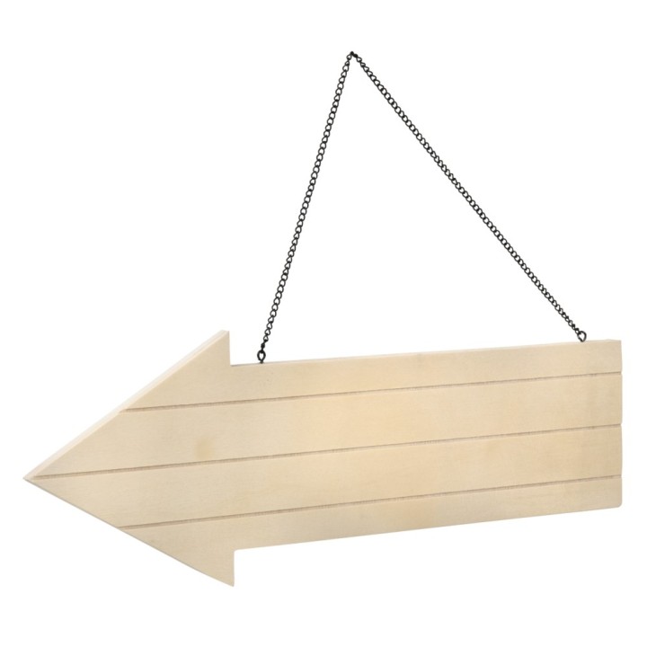 Holz Pfeil mit Metallkette FSC natur