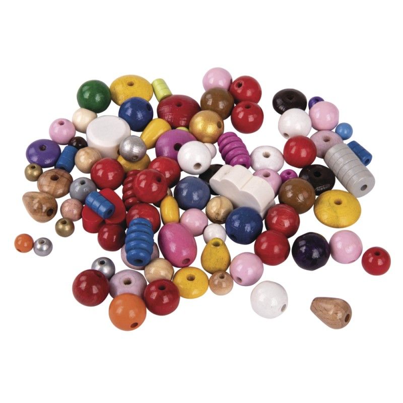 Wooden beads coloured FSC 75g