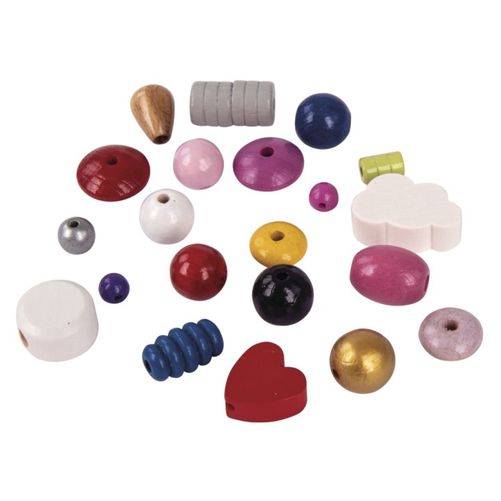 Perles en bois multicolores FSC 75g