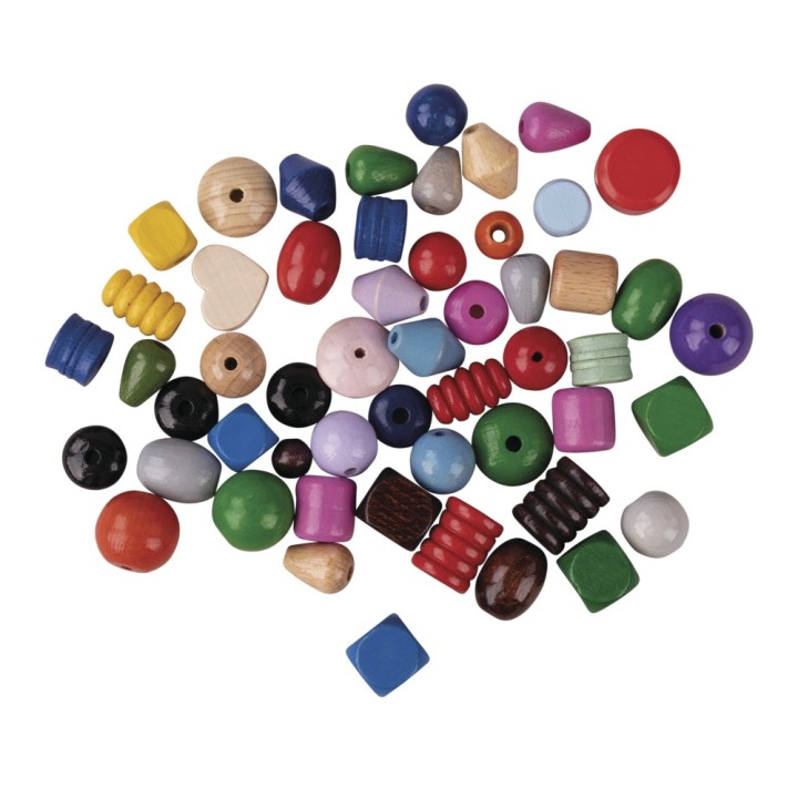 Wooden beads coloured FSC 75g