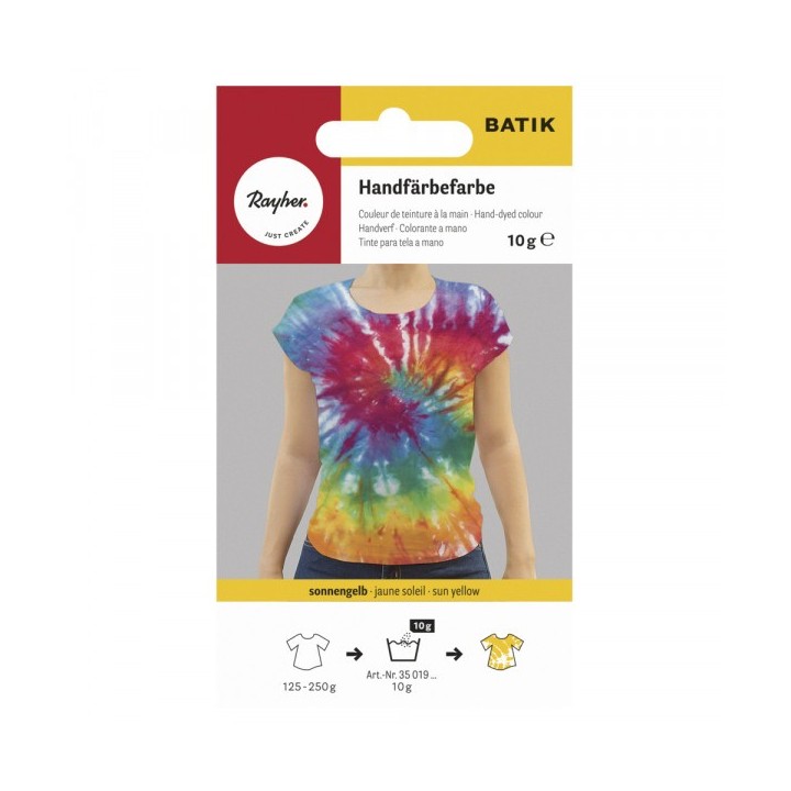 Teinture manuelle batik jaune soleil