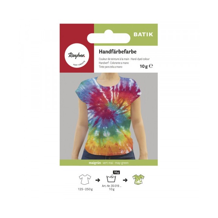 Teinture manuelle batik vert maïs