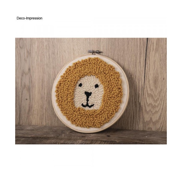 Punch Needle Lion, 21cm ø