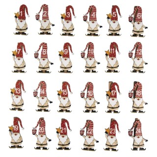 Advent numbers Santa 1-24 on bracket