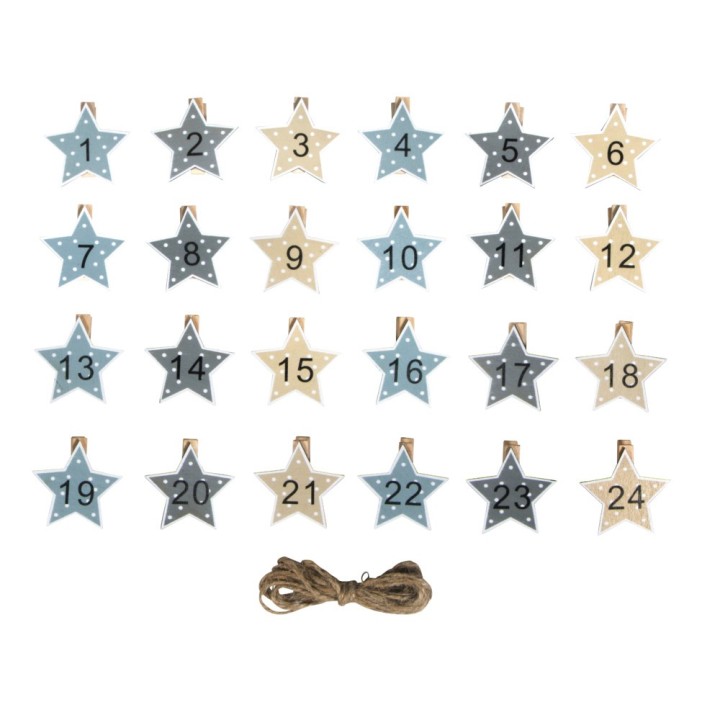 Advent Numbers Stars 1-24 on Bracket