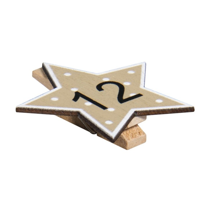 Advent Numbers Stars 1-24 on Bracket